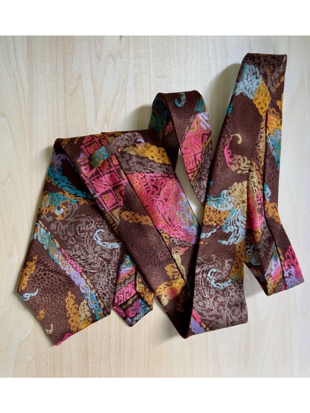 Vintage custom-made D. De Bartolo & Co. Chicago Necktie psychedelic paisley